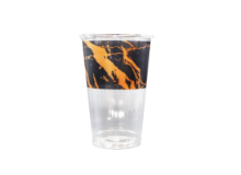 כוס פלסטיק גרניט 40 יח' - שחור ברונזה
